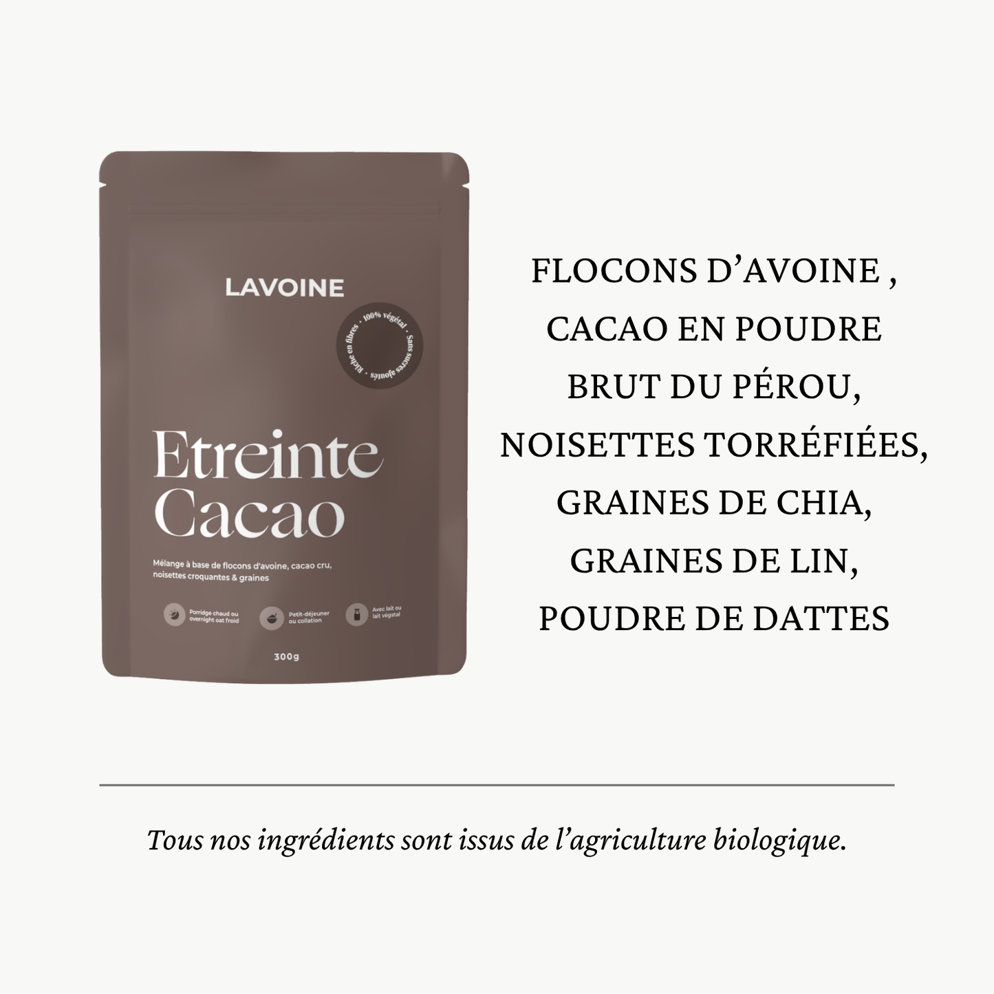 OVERNIGHT OATS & PORRIDGE Étreinte Cacao